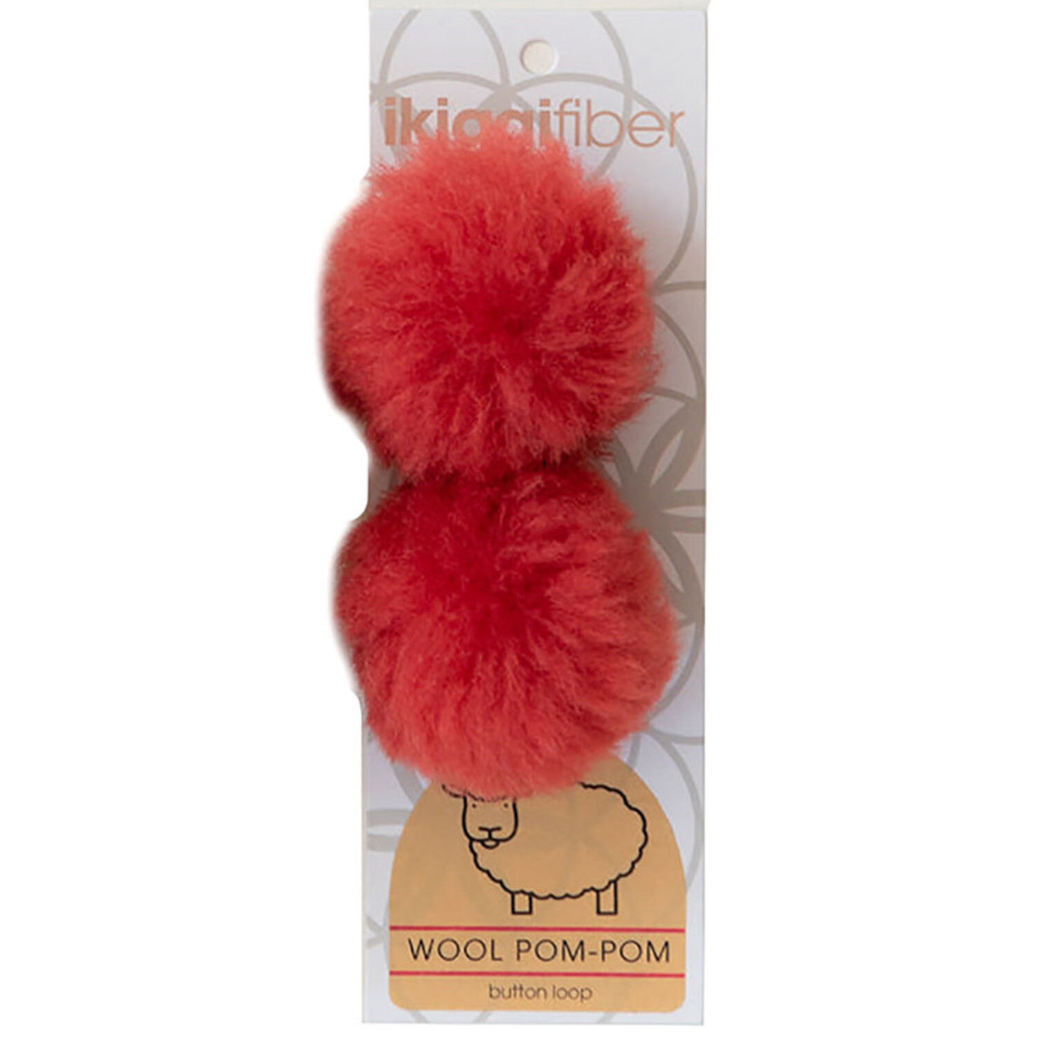 Ikigai Fiber Wool PomPom 6cm (Red) - Sealed with a Kiss