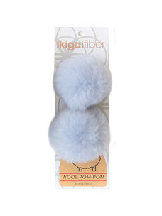 Ikigai Fiber Wool PomPom 6cm (Light Grey)