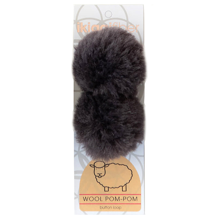 Ikigai Fiber Wool PomPom 6cm (Grey)