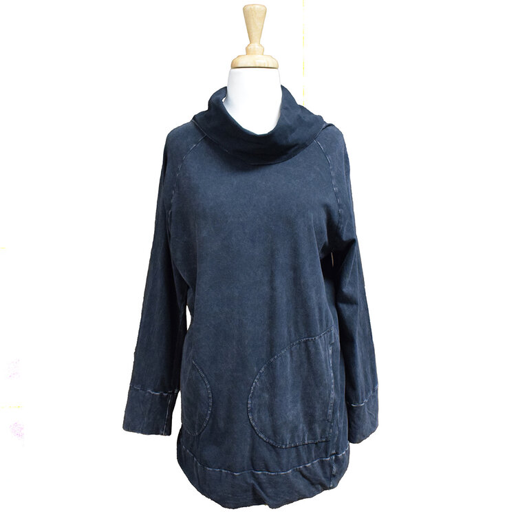 Inoah Cowl Neck Top (Black)