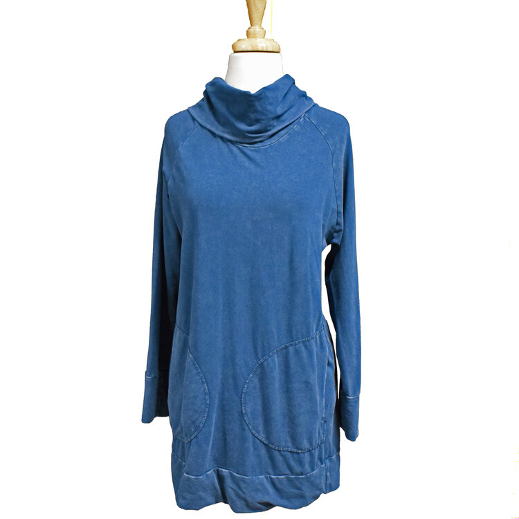 Inoah Cowl Neck Top (Prussian)