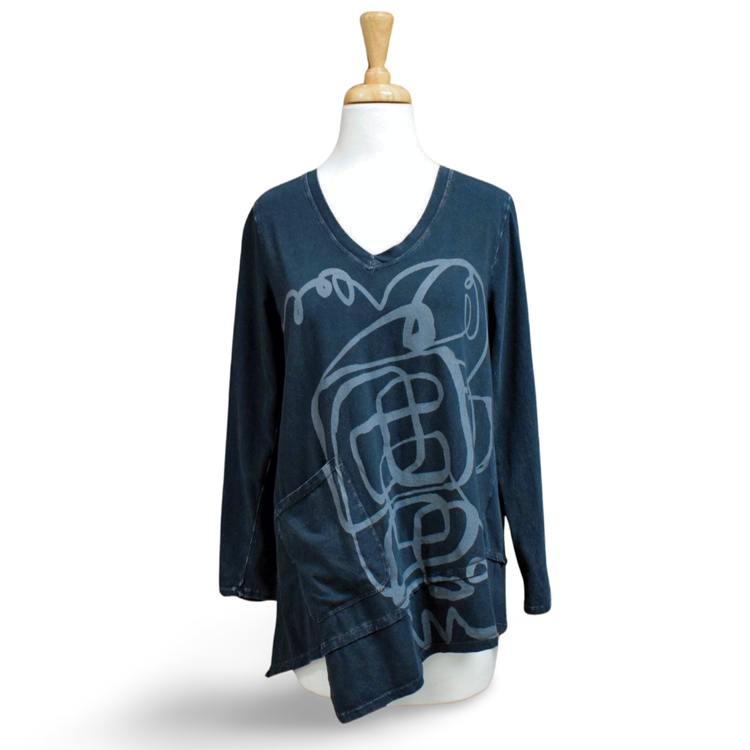 Inoah V-Neck Top (Black)