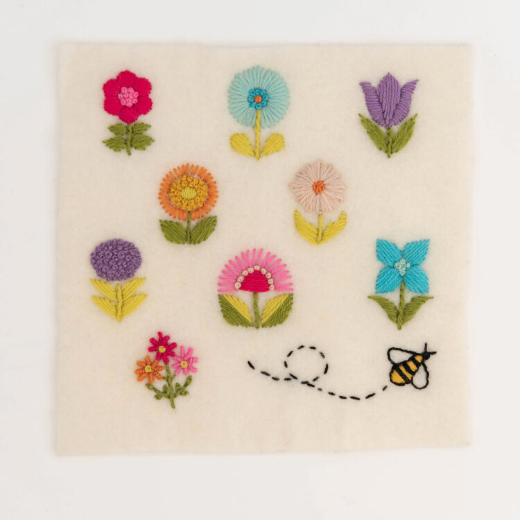 Ikigai Fiber Stick & Stitch Embroidery Pattern (Scandi Flowers)
