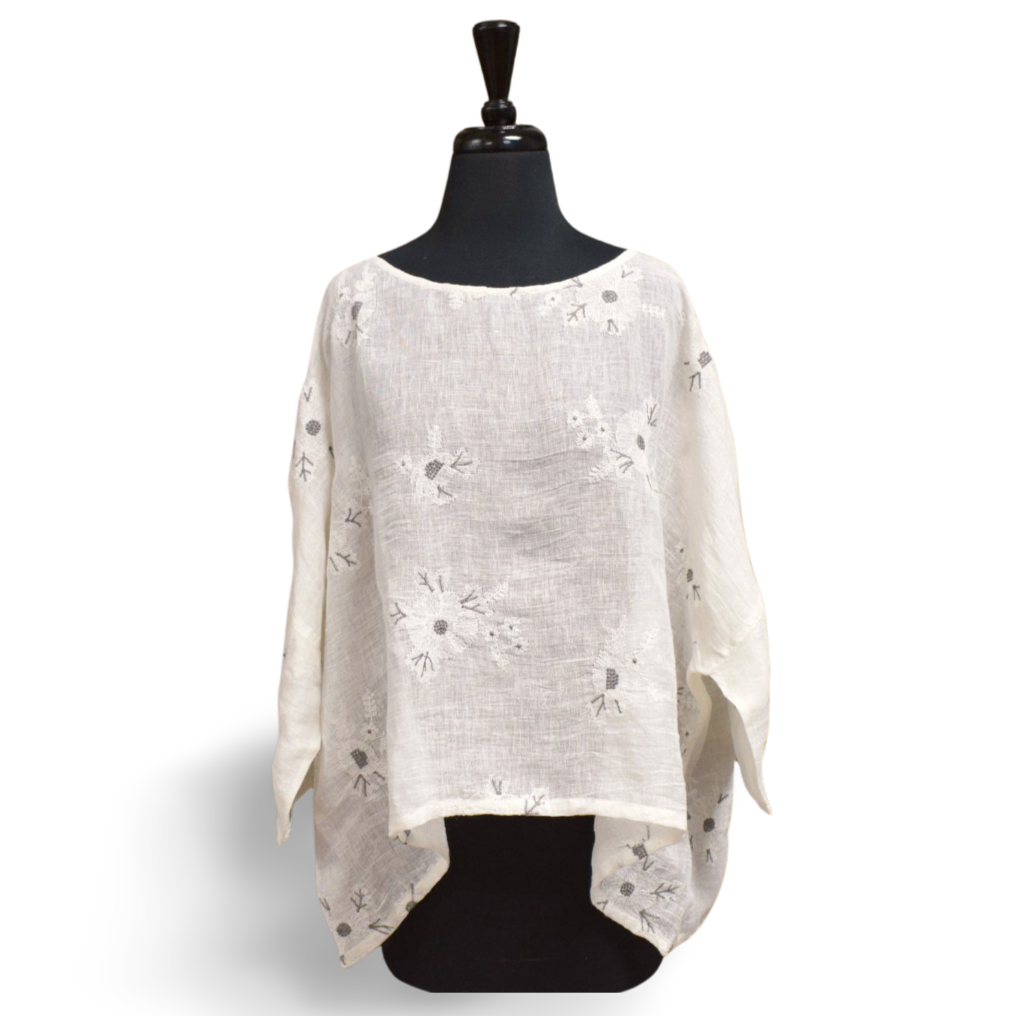 【argue】LINEN VOILE GAUZE PULLOVER/WHITE Off-white Transparent Linen Fabric Washed, 145cm (57.1