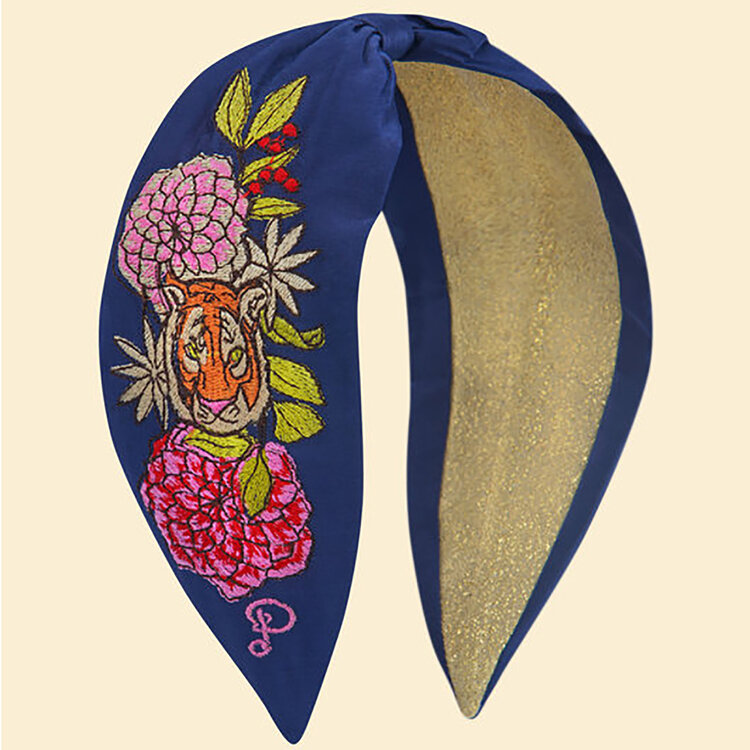 Powder Design Velvet Headband (Floral Tiger)