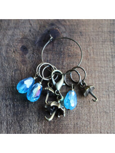 NNK Press April Showers Stitch Markers/Turquoise Rain