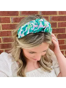 Gray Bird Label Preppy Knot Headband (Green)