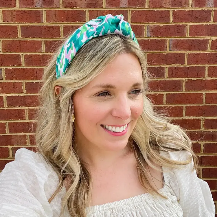 Gray Bird Label Preppy Knot Headband (Green)