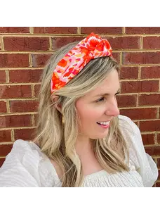 Gray Bird Label Preppy Knot Headband (Orange)