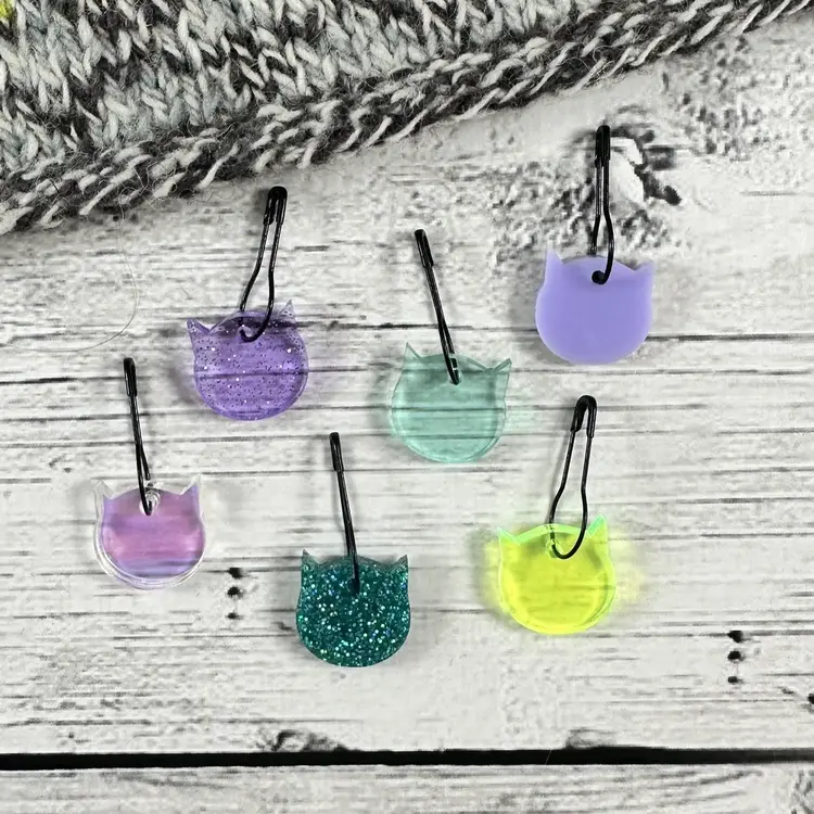 Katrinkles Acrylic Cat Stitch Marker Set (Pins)