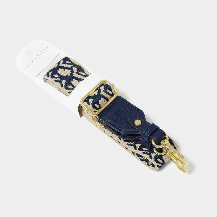 Katie Loxton Canvas Strap (Midnight Blue Abstract)