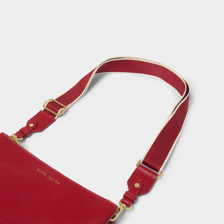 Katie Loxton Canvas Strap (Garnet Red Stripe)