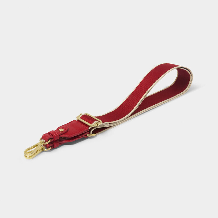 Katie Loxton Canvas Strap (Garnet Red Stripe)