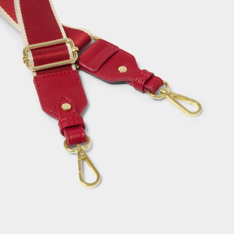 Katie Loxton Canvas Strap (Garnet Red Stripe)
