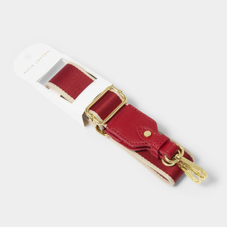 Katie Loxton Canvas Strap (Garnet Red Stripe)