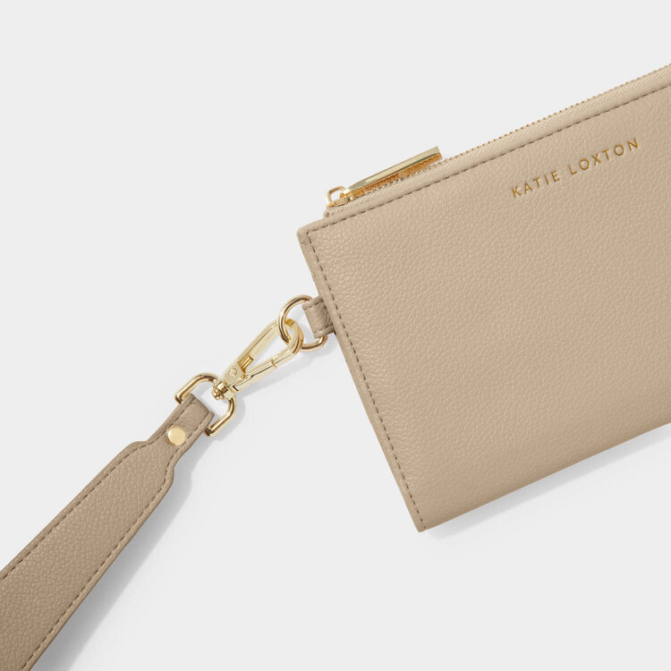 Katie Loxton Zana Fold Out Wristlet Purse (Light Taupe)