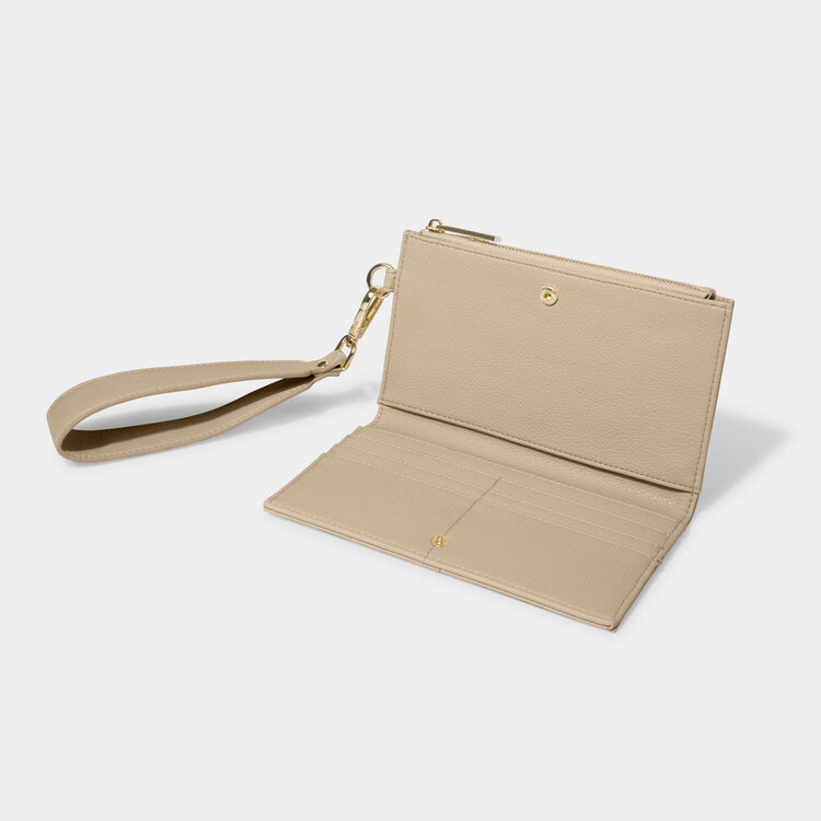 Katie Loxton Zana Fold Out Wristlet Purse (Light Taupe)