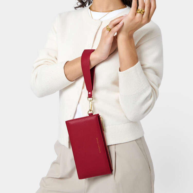 Katie Loxton Zana Fold Out Wristlet Purse (Garnet Red)