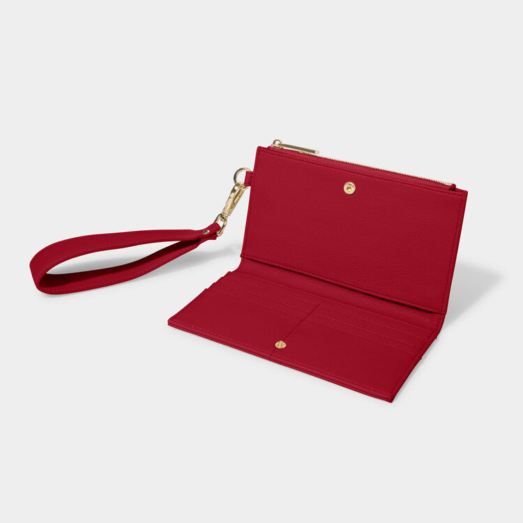 Katie Loxton Zana Fold Out Wristlet Purse (Garnet Red)