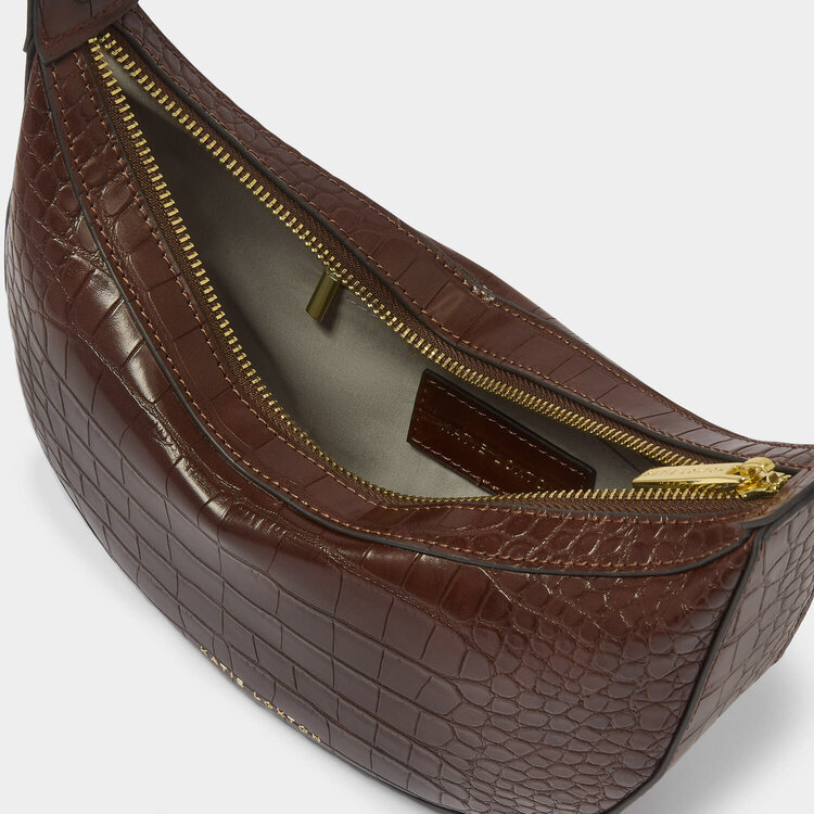Katie Loxton Marni Small Shoulder Bag (Chocolate Faux Croc)