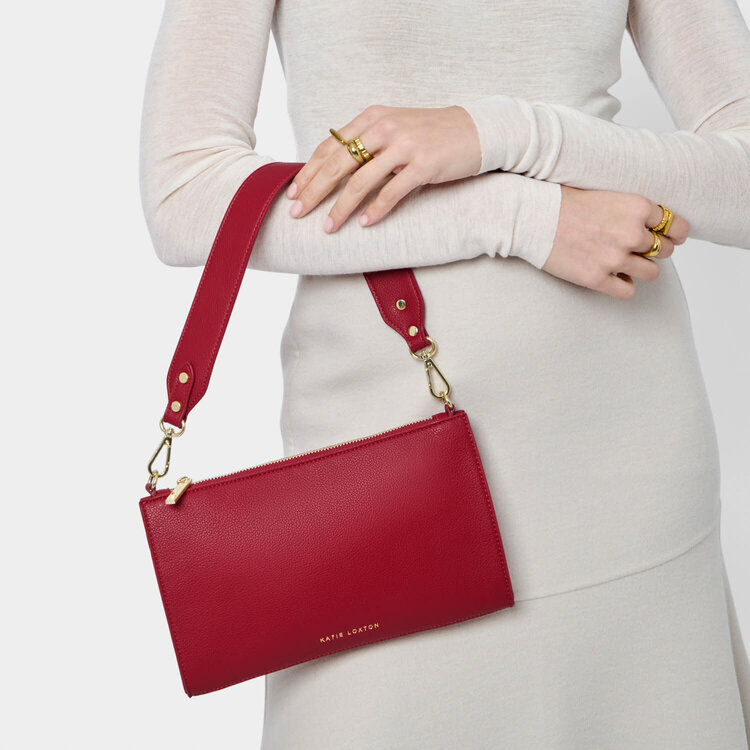 Katie Loxton Reya Shoulder Bag (Garnet Red)