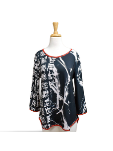 Lemongrass Mixed Media Reversible Top (Cherry)