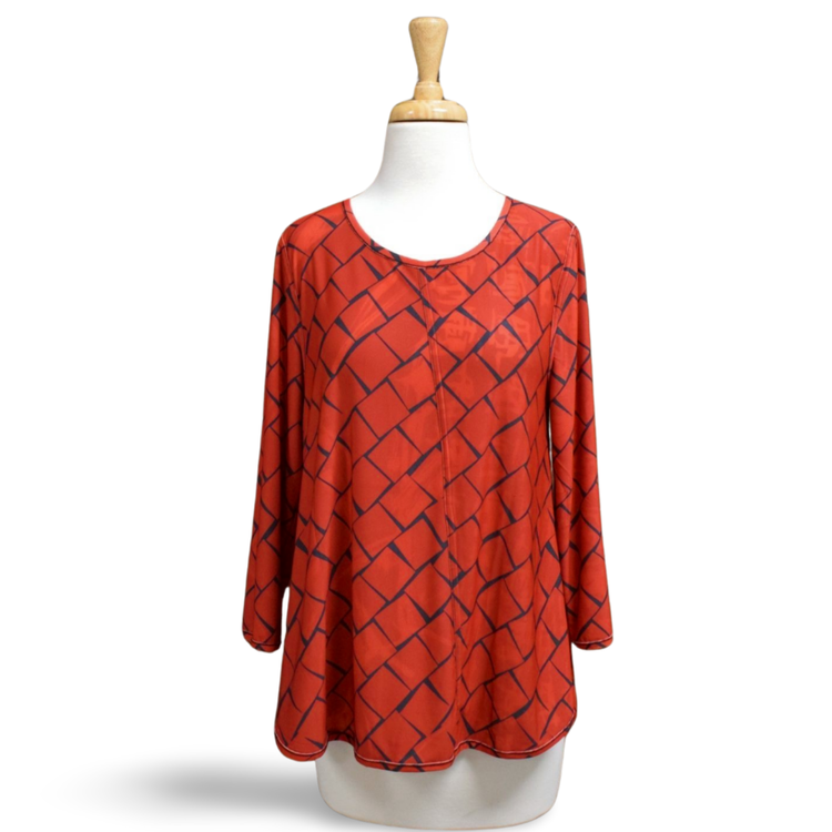 Lemongrass Mixed Media Reversible Top (Cherry)