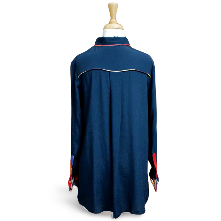 Lemongrass Button Down Blouse (Black)