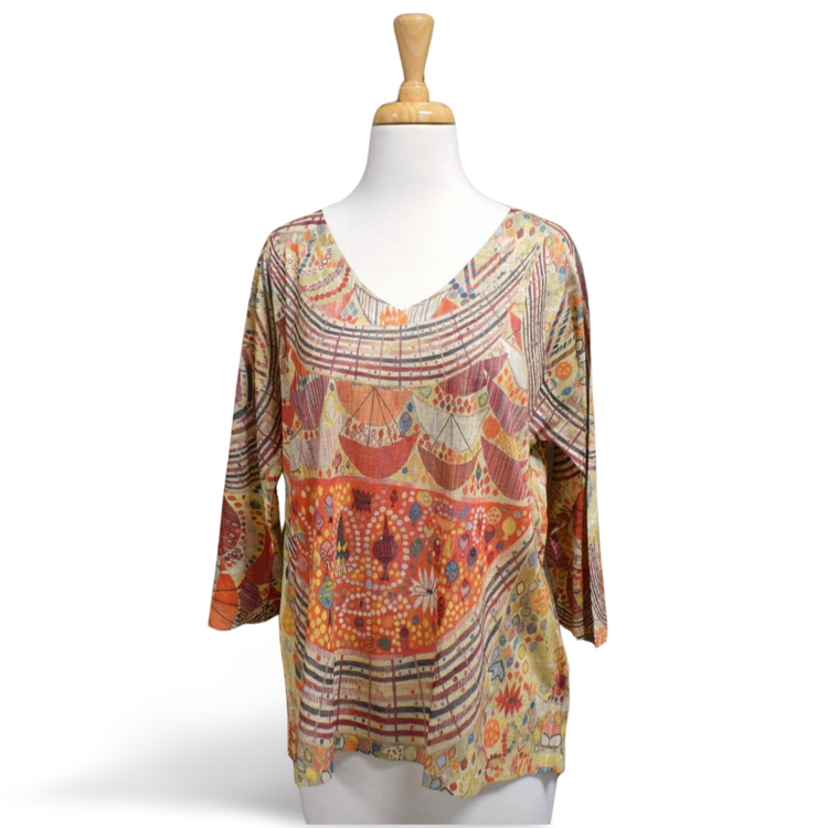 Inoah Henna V-Neck Top