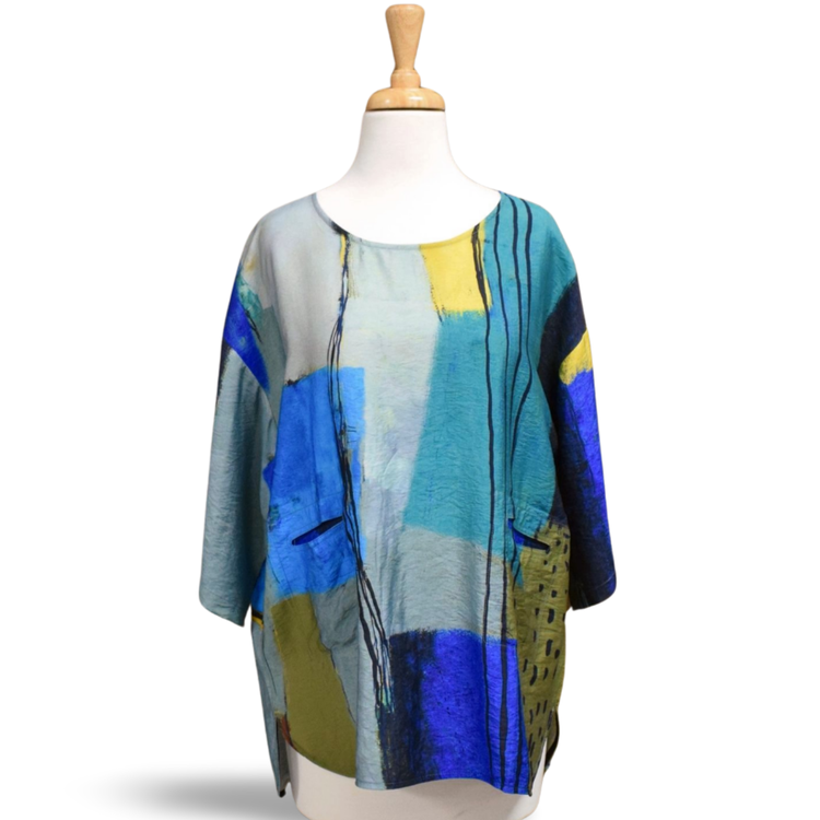 3 Potato Clothing Abstract Squares Tunic