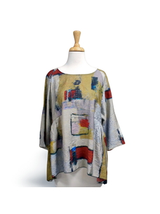 3 Potato Clothing Red Abstract Top