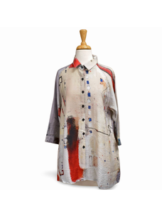 3 Potato Clothing Abstract Button Shirt