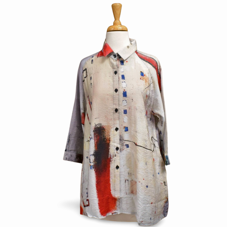 3 Potato Clothing Abstract Button Shirt
