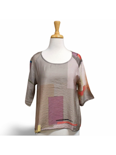 3 Potato Clothing Pastel Squares Abstract Top