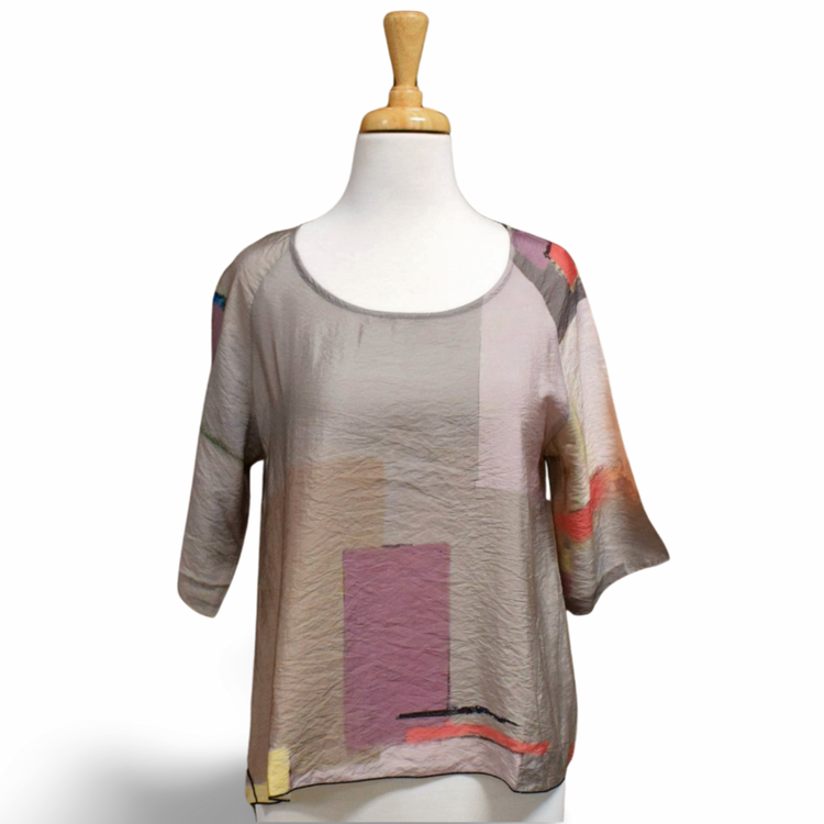 3 Potato Clothing Pastel Squares Abstract Top