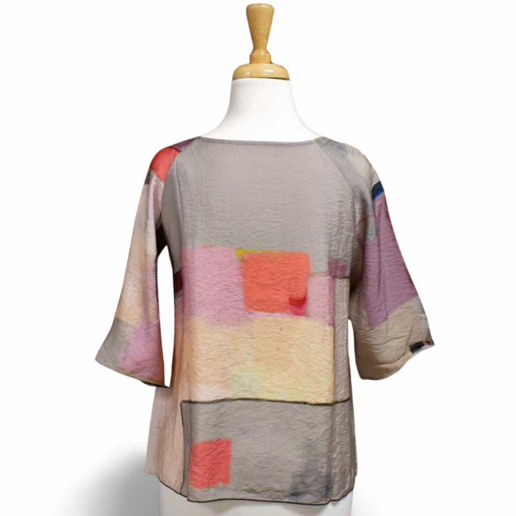 3 Potato Clothing Pastel Squares Abstract Top