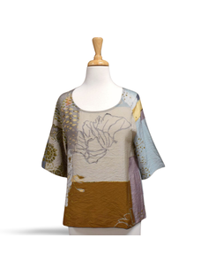 3 Potato Clothing Floral Stamp Abstract Top