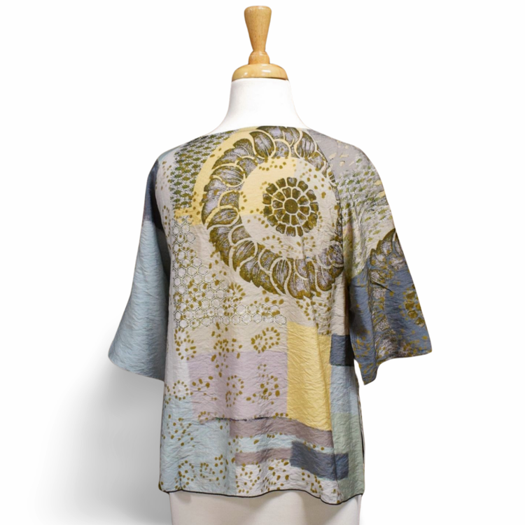 3 Potato Clothing Floral Stamp Abstract Top