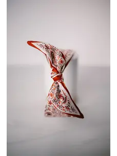 Gray Bird Label Paisley Headband (Red/Orange)