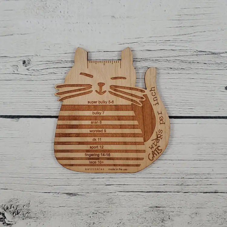 Katrinkles "Cats per Inch" WPI Yarn Gauge Tool