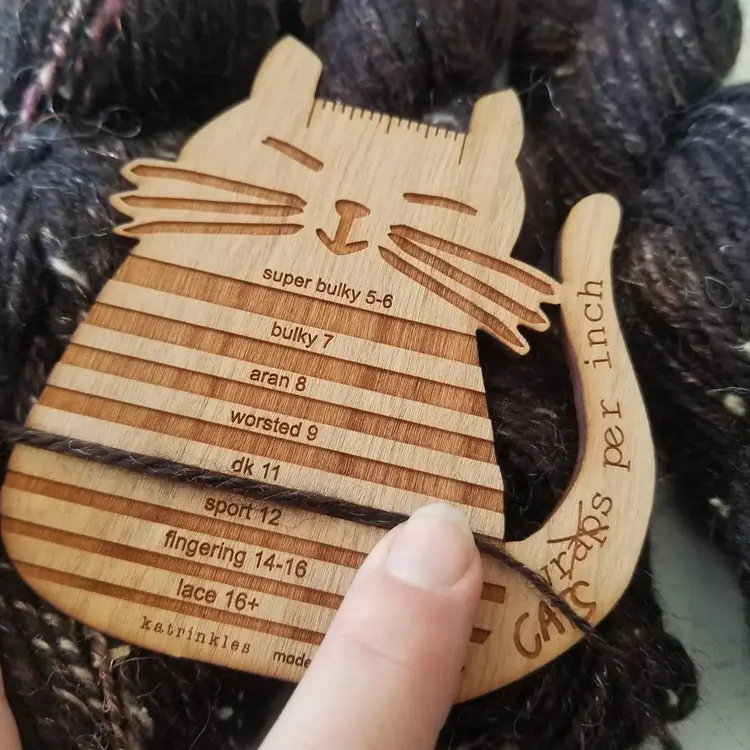 Katrinkles "Cats per Inch" WPI Yarn Gauge Tool