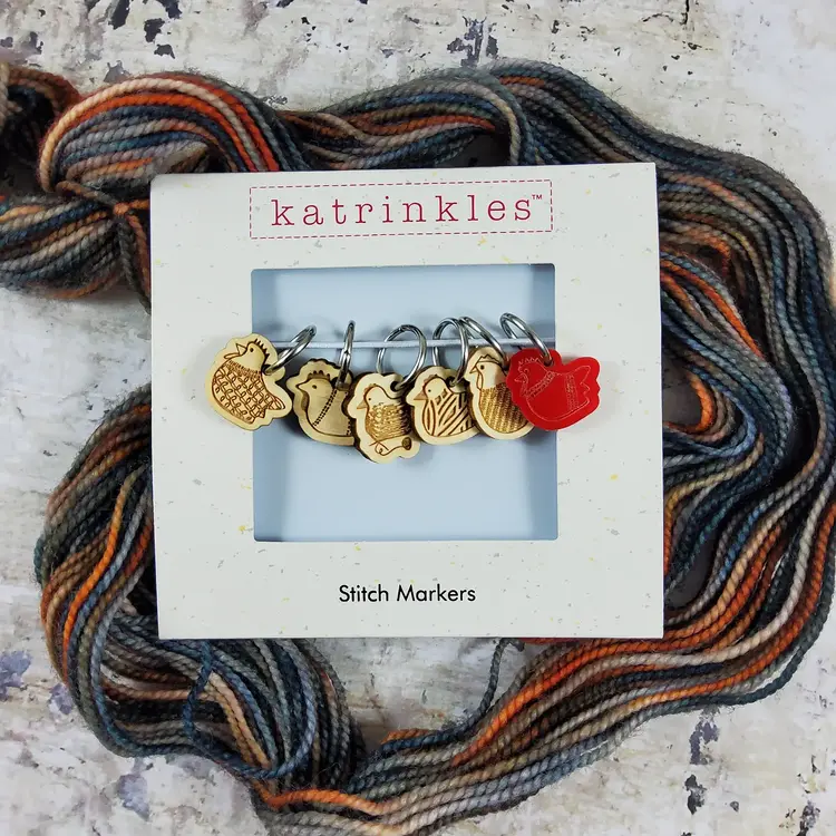 Katrinkles Yarn Chickens Stitch Marker Set