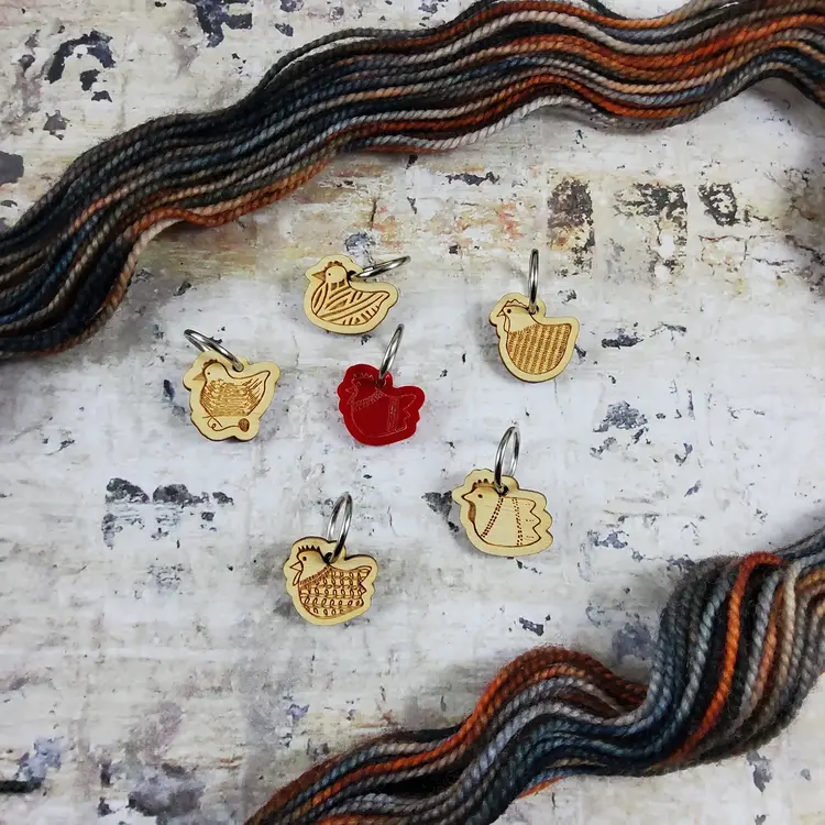 Katrinkles Yarn Chickens Stitch Marker Set