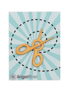 Ikigai Fiber Wood Shawl Pin (Scissors)