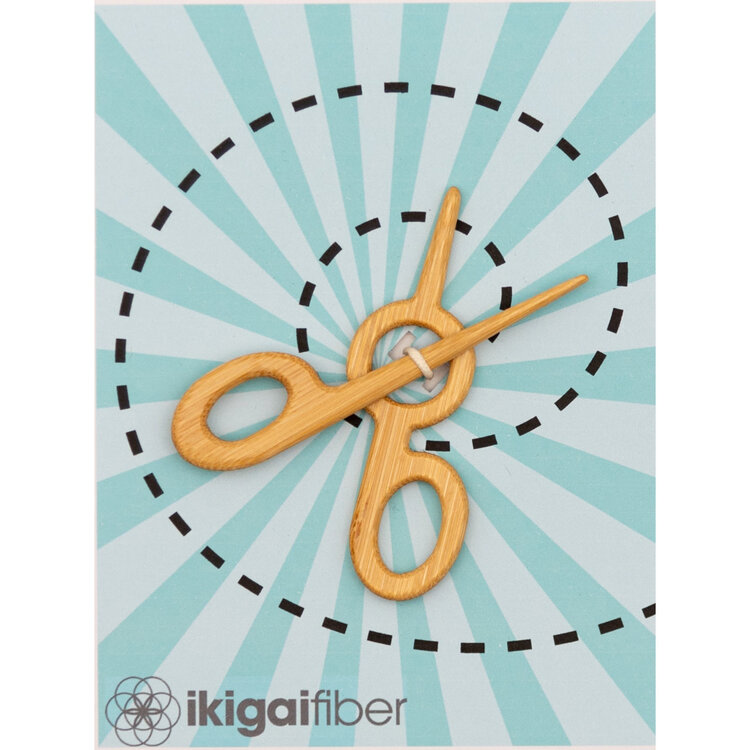 Ikigai Fiber Wood Shawl Pin (Scissors)