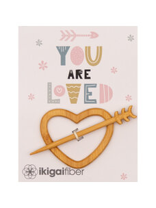 Ikigai Fiber Wood Shawl Pin (You are Loved)