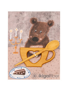 Ikigai Fiber Wood Shawl Pin (Tea Party)