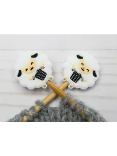 Fox & Pine Stitches White Knitting Sheep Stitch Stoppers