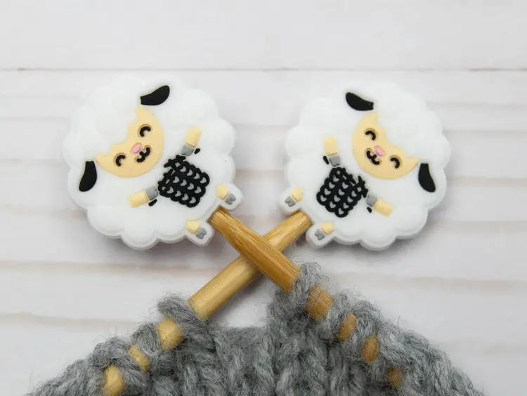 Fox & Pine Stitches White Knitting Sheep Stitch Stoppers
