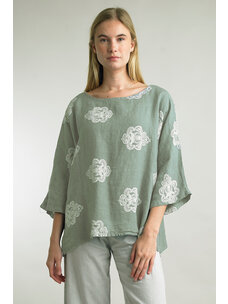Tempo Paris Printed Linen Top
